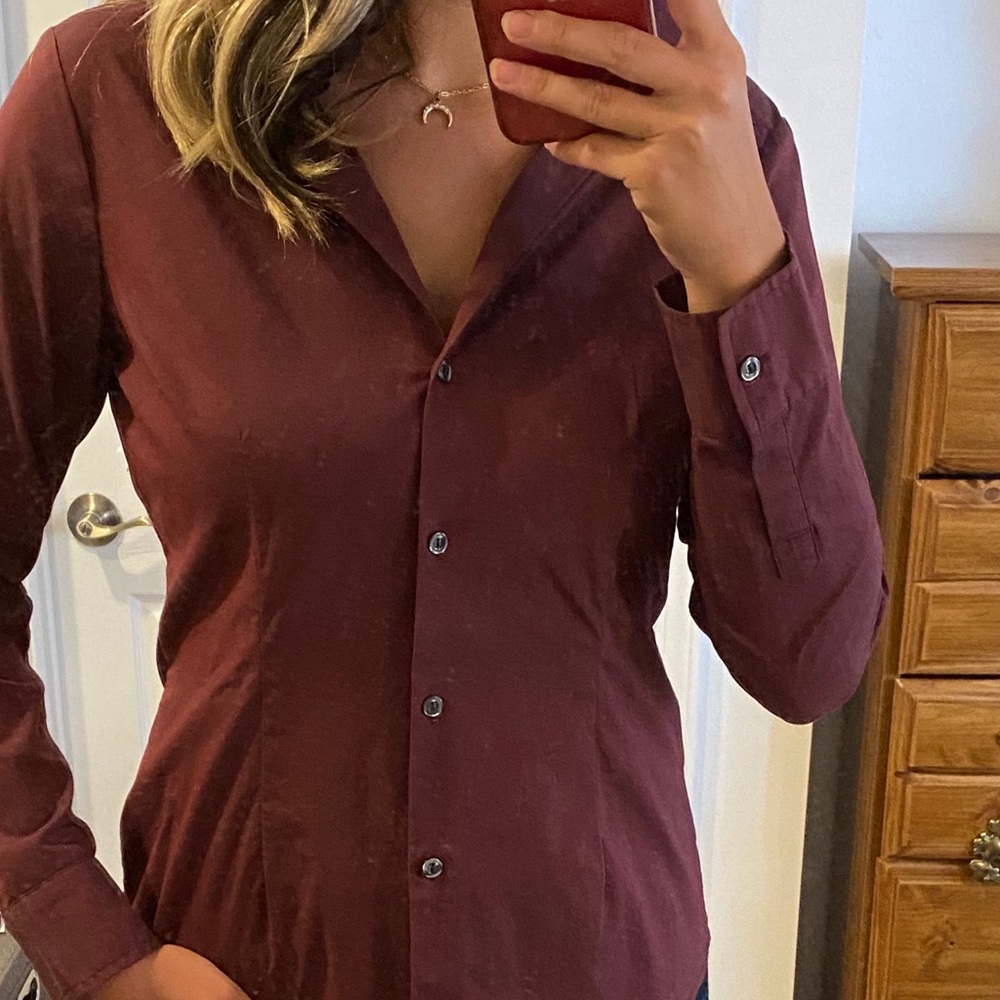 Magenta button down - Picture 2 of 4